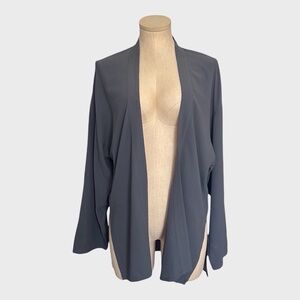 Eileen Fisher 100% Silk Open-Front Drape Cardigan Lightweight Jacket